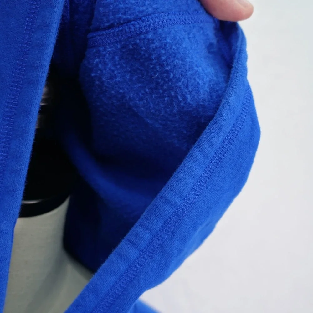 Adidas Boy's Hooded Pullover Sweater Blue‎ -Size XL 18- Pocket Cotton Polyester